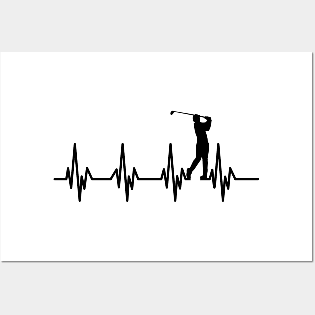 Golfer Men Heartbeat Wall Art by ArticArtac